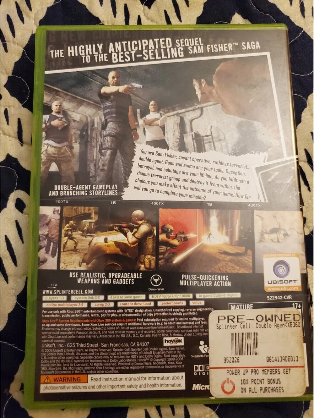 Tom Clancy's Splinter Cell: Double Agent (Microsoft Xbox 360, 2006)